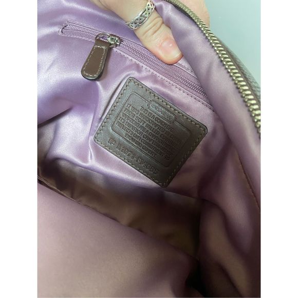 Coach Penelope F14685 Brown Pebbled Leather Silver Hardware Handbag Satchel - Picture 6 of 12